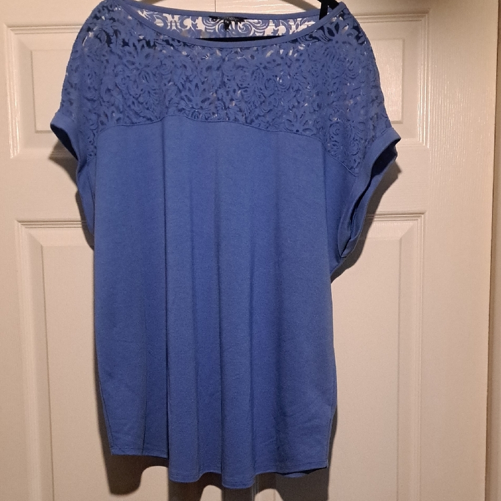 💘 George Blue Lace Detail Women's Top Like New Soft & Cozy Fit